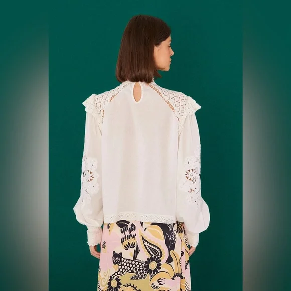 Farm Rio Off-White Romantic Blouse - Picture 2 of 6